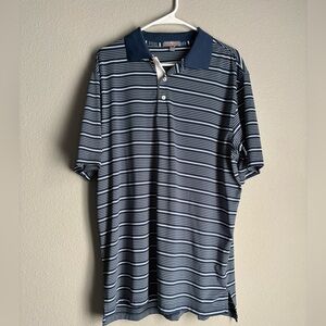 Peter Millar Summer Comfort Golf Polo 
Size L 
Blue striped
